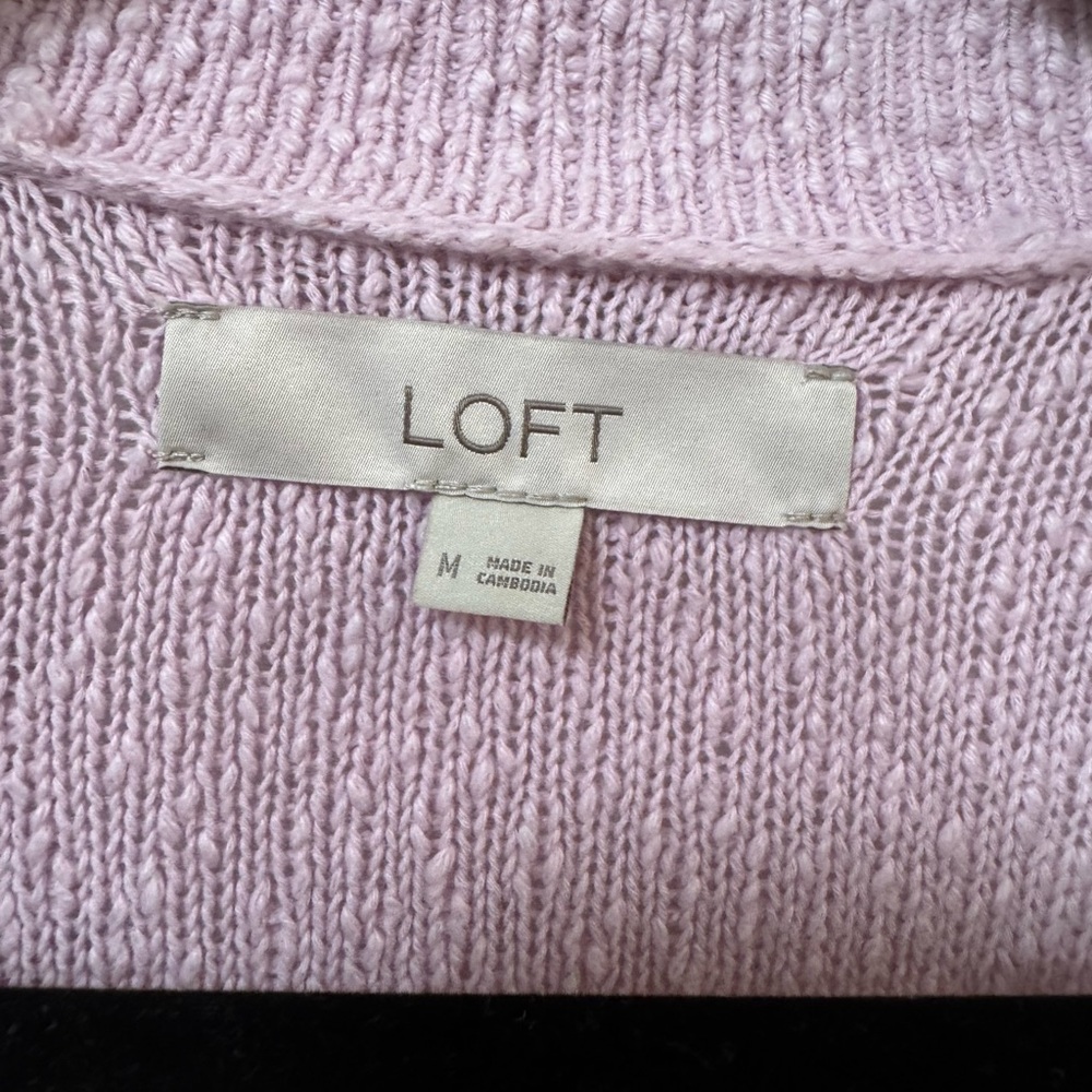 LOFT Women's Lilac Cardigan - Picture 2 of 4